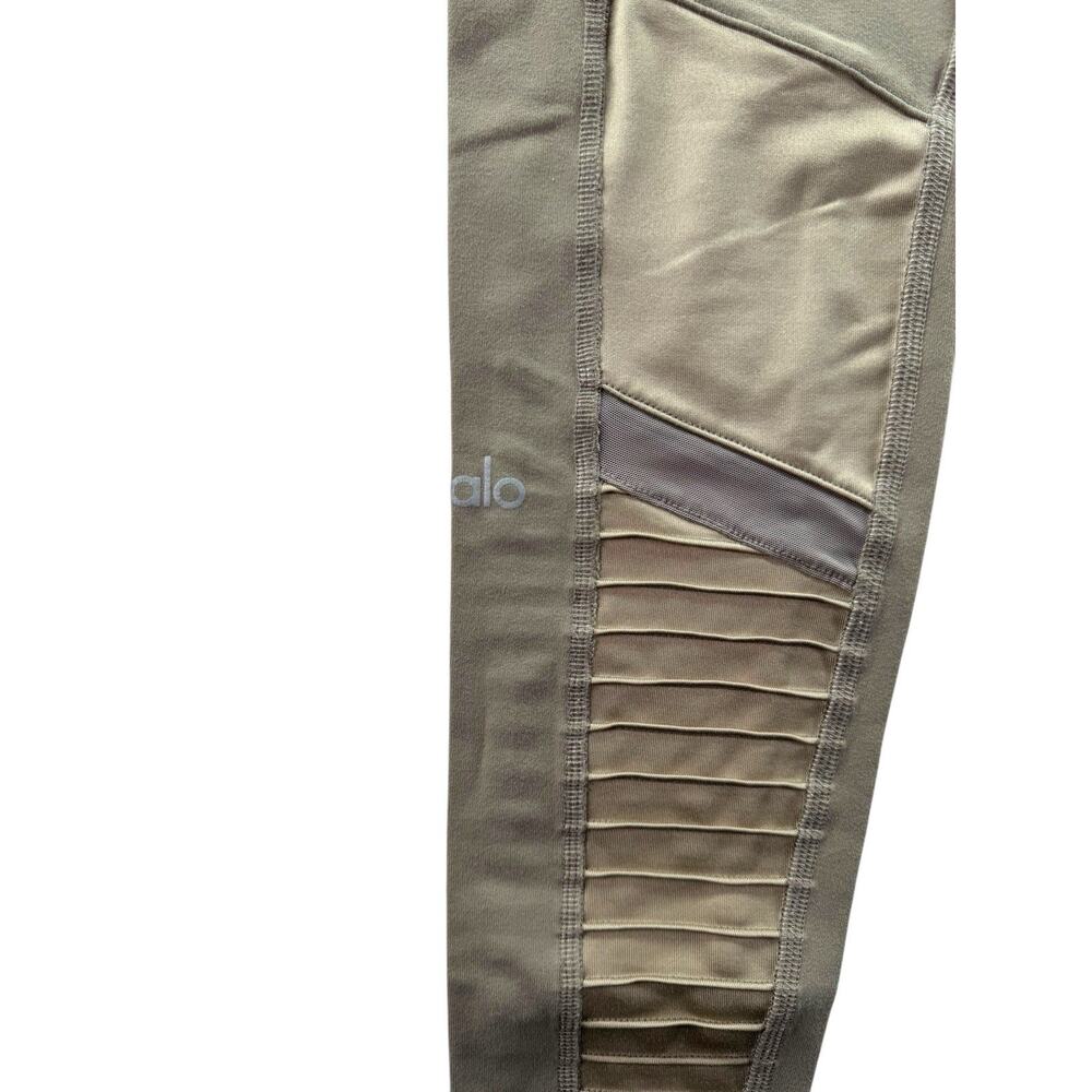 ALO Yoga Olive Green Ribbed Moto Leggings - Picture 7 of 8